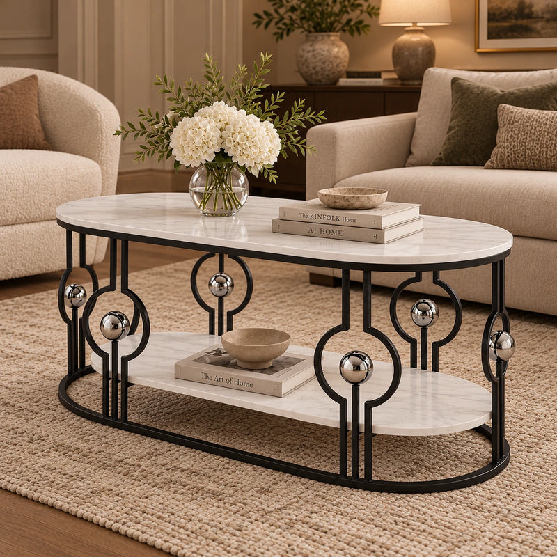 Artistic Oval Center Table for Living Room, Office Lounge and Reception Space