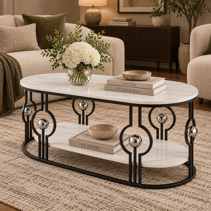 Artistic Oval Center Table for Living Room, Office Lounge and Reception Space
