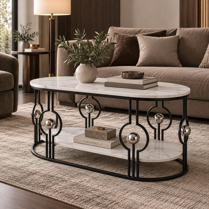 Artistic Oval Center Table for Living Room, Office Lounge and Reception Space