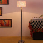 artistic-peach-color-drum-shaped-designer-steel-floor-lamp