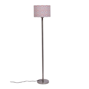 Artistic Peach Color Drum Shaped Designer Steel Floor Lamp