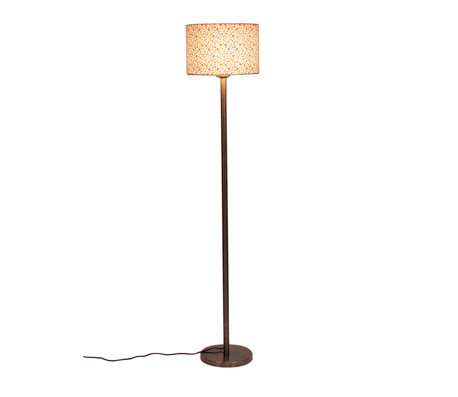 Artistic Peach Color Drum Shaped Designer Steel Floor Lamp