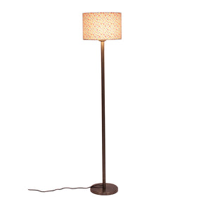 Artistic Peach Color Drum Shaped Designer Steel Floor Lamp