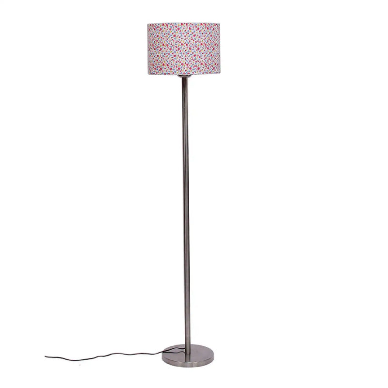 Artistic Peach Color Drum Shaped Designer Steel Floor Lamp