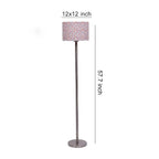 Artistic Peach Color Drum Shaped Designer Steel Floor Lamp