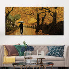 Artistic Rainy Day Forest Canvas Painting for Nature Wall Décor