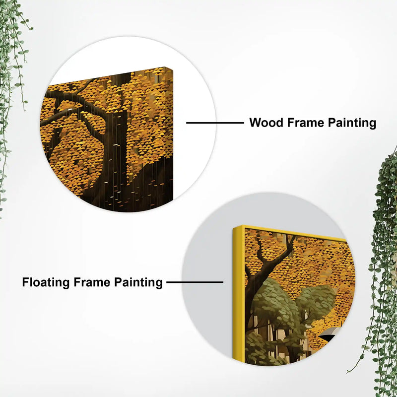 Artistic Rainy Day Forest Canvas Painting for Nature Wall Décor