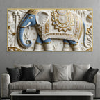 Artistic Royal Blue Elephant Mandala 3D Canvas Wall Painting