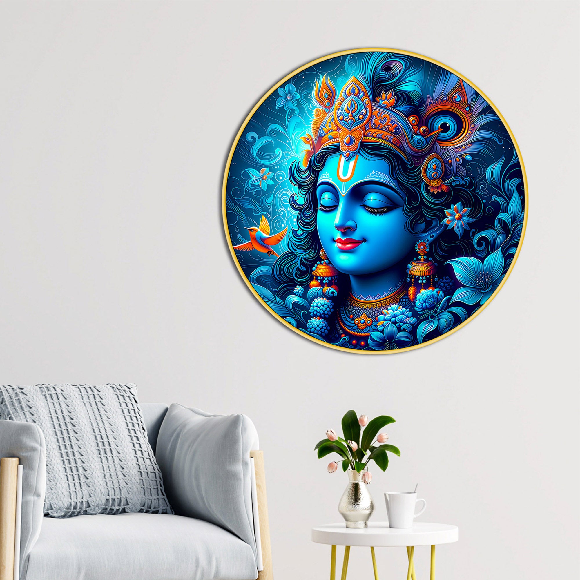 artistic-shri-krishna-round-painting-decor