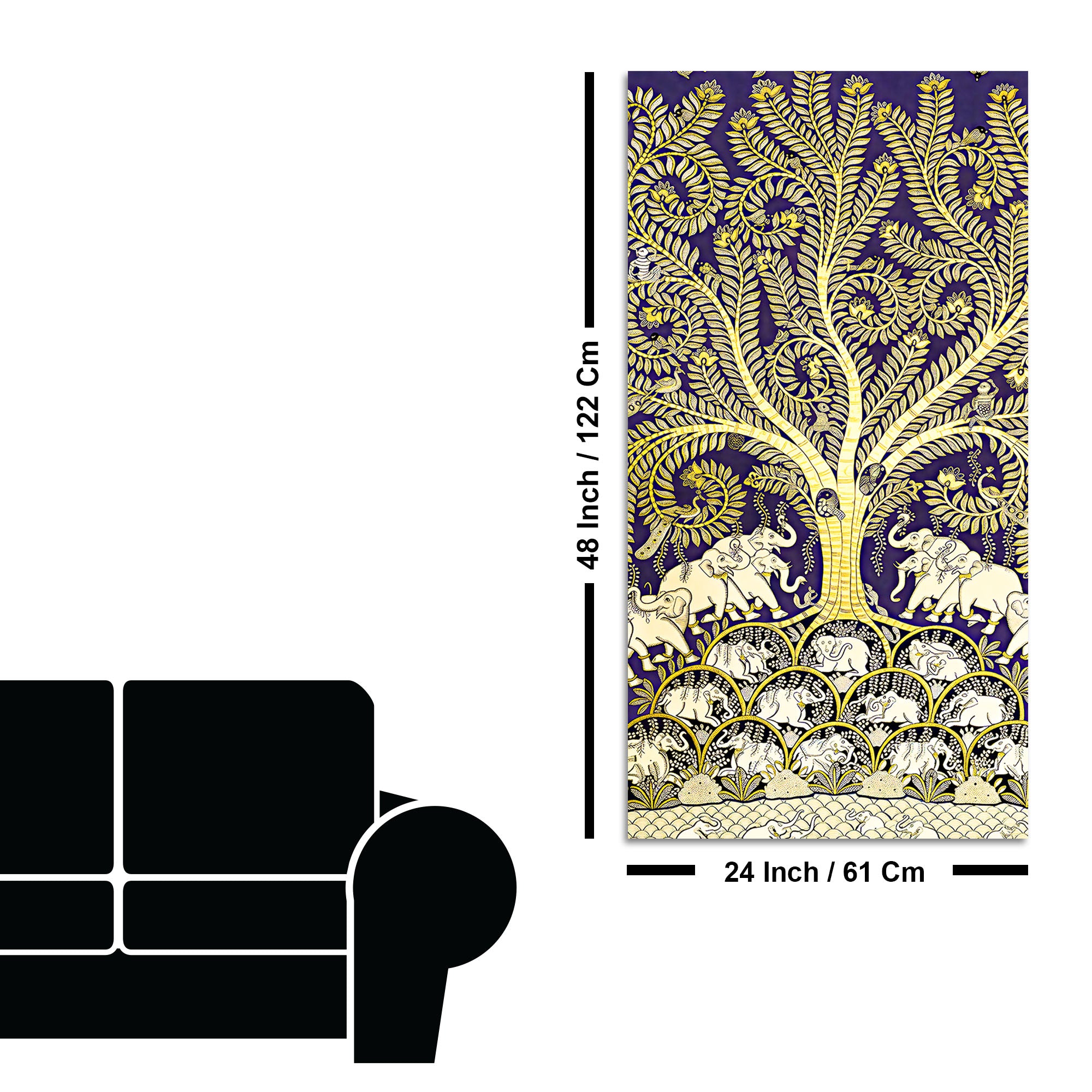 Artistic Tree of Life Canvas Painting | Luxury Indian Wall Art