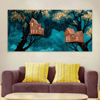 Artistic Treehouse Abstract Canvas Painting