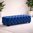 artistic-tufted-blue-velvet-rectangular-ottoman