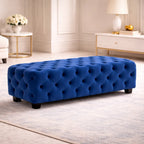 artistic-tufted-blue-velvet-rectangular-ottoman