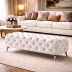 artistic-tufted-white-velvet-rectangular-ottoman