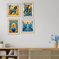 Artistic Vibrant Nature Wall Art Frame Set of 4