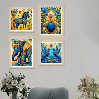 Artistic Vibrant Nature Wall Art Frame Set of 4
