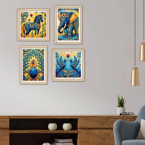 Artistic Vibrant Nature Wall Art Frame Set of 4