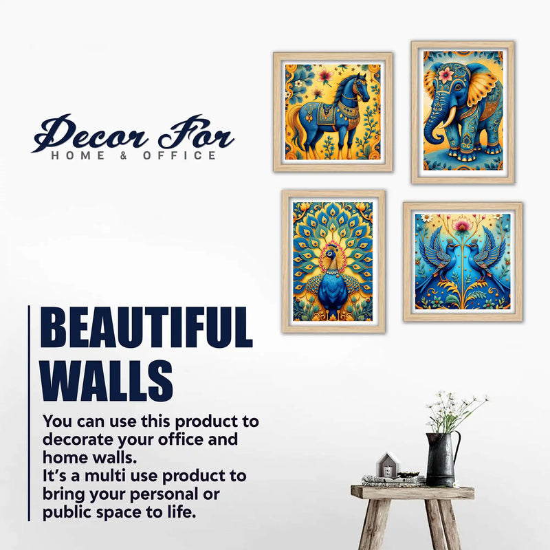 Artistic Vibrant Nature Wall Art Frame Set of 4
