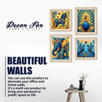 Artistic Vibrant Nature Wall Art Frame Set of 4