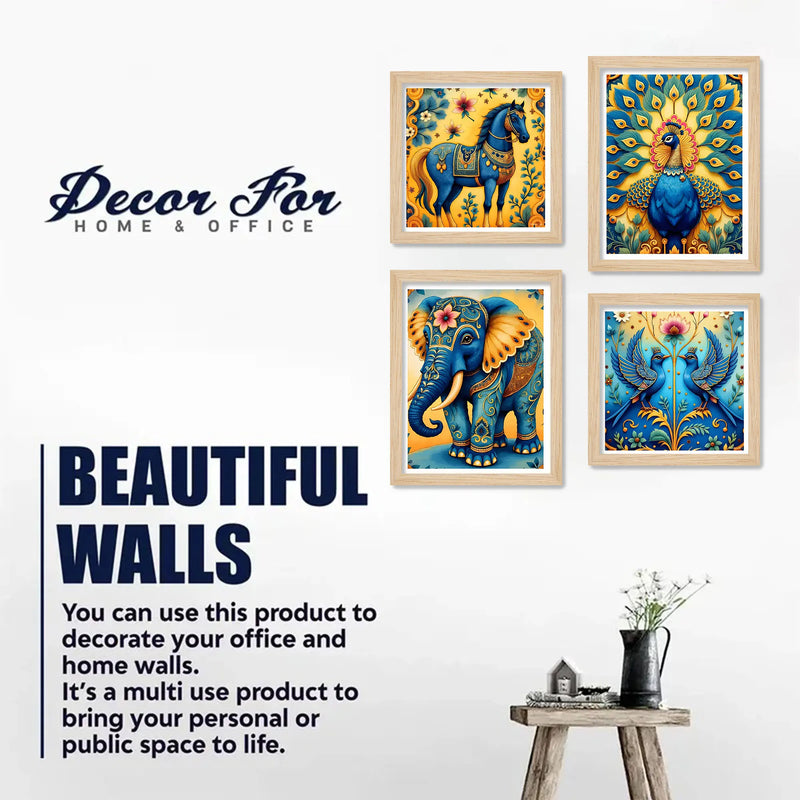 Artistic Vibrant Nature Wall Art Frame Set of 4