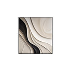 Artistic Wall Art in Black and Cream with Smooth Flowing Layers
