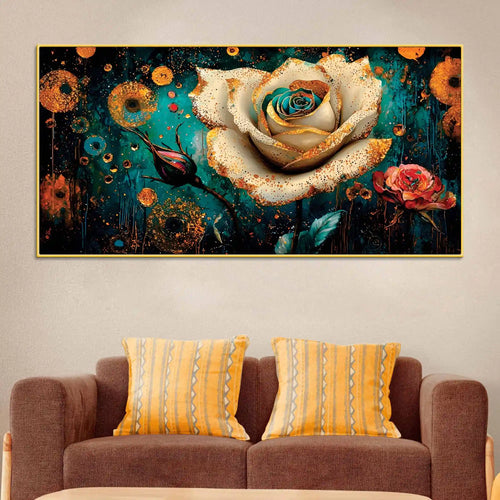 Artistic White Rose Canvas Wall Art Painting