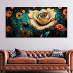 Artistic White Rose Canvas Wall Art Painting