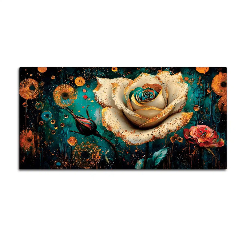 Artistic White Rose Canvas Wall Art Painting