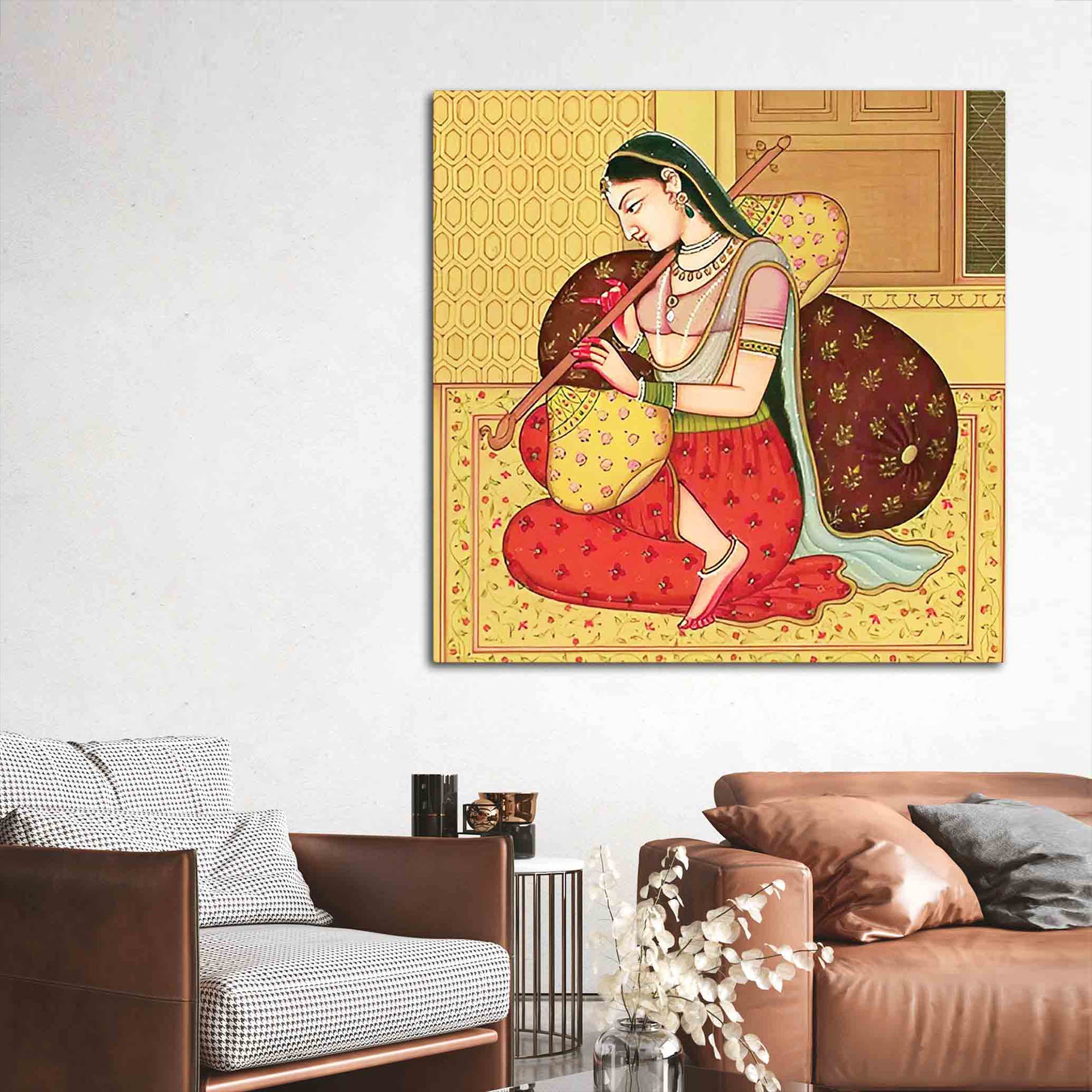 Artistic Woman Painting on Canvas | Cultural Décor