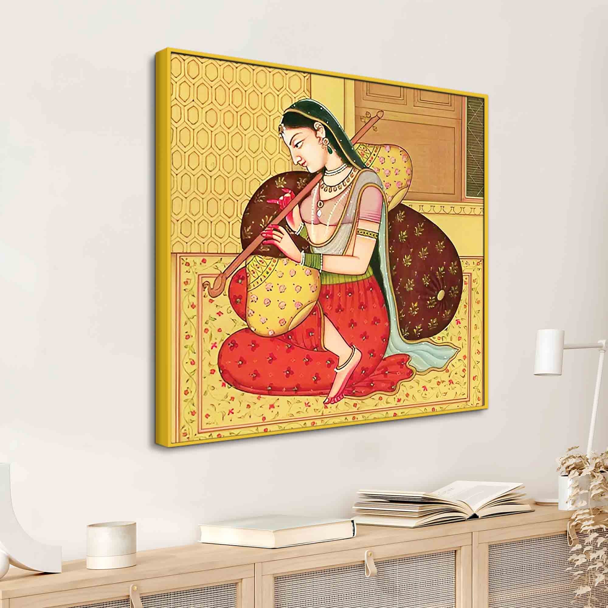 Artistic Woman Painting on Canvas | Cultural Décor