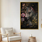 Artistic Zebra Wall Art Floating Frame Crystal Wall Painting