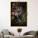 Artistic Zebra Wall Art Floating Frame Crystal Wall Painting