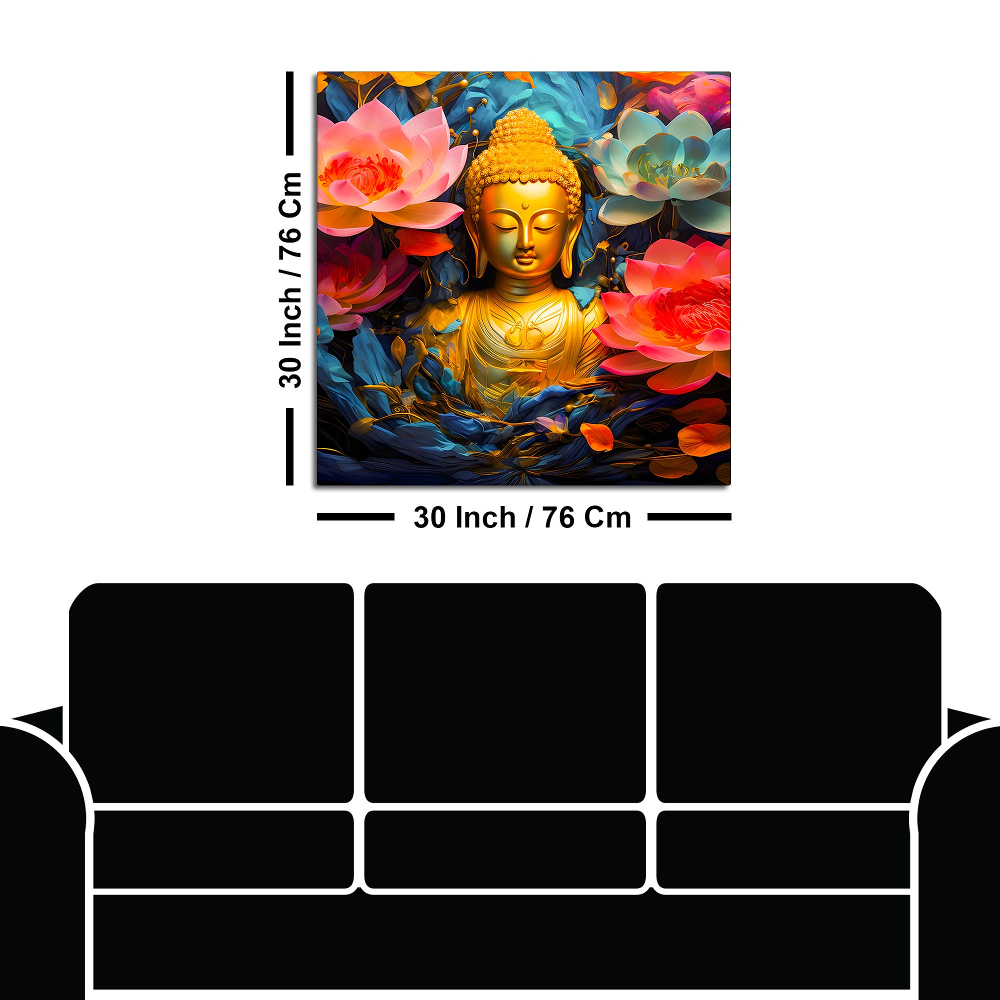 Artistic Zen Buddha Canvas Wall Painting Decor
