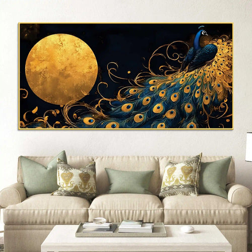 astonishing-peacock-under-a-radiant-golden-moon-canvas-wall-painting