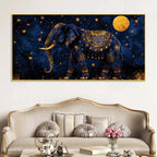 astral-royal-blue-elephant-under-full-moon-blue-gold-luxury-wall-painting