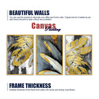 Attractive Tropical Leaves Canvas Wall Painting Set of Three