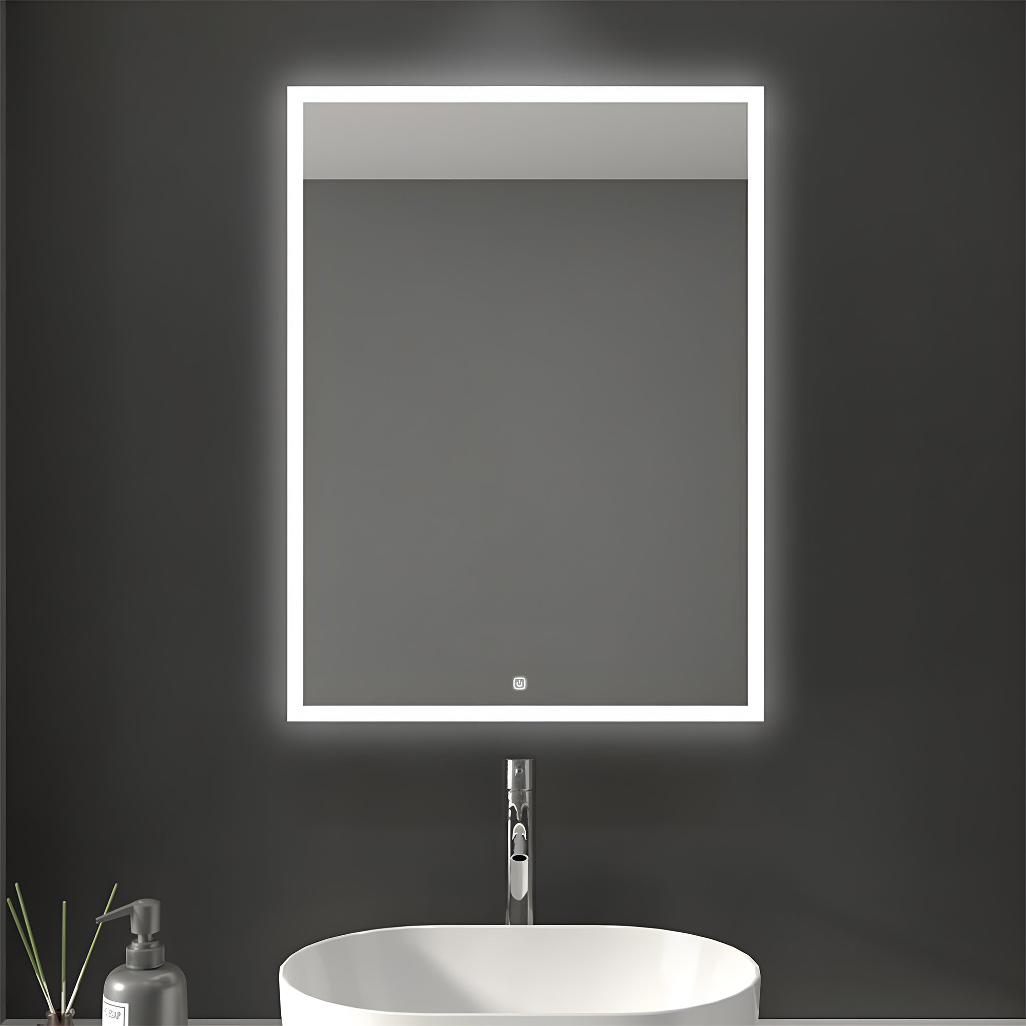 AuraGlow Illuminated Mirror Cabinet with Backlit LED and Storage