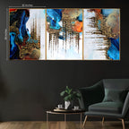 Aurora Spectrum Framed Crystal Glass Painting Set of 3