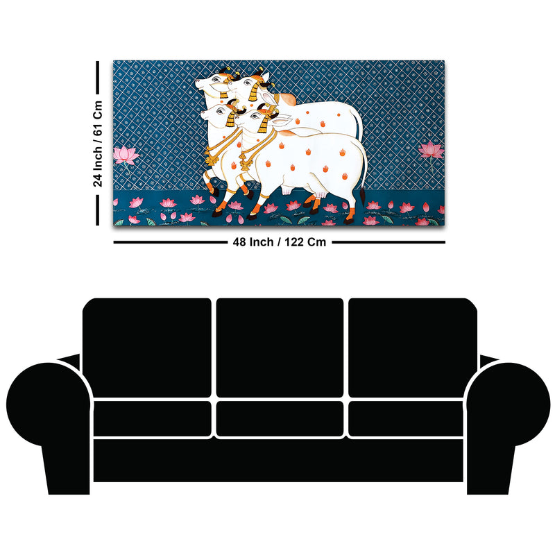Auspicious Cow Pichwai Art Religious Wall Painting