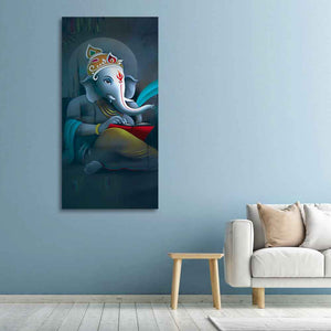 Auspicious God Ganesha Canvas Wall Painting