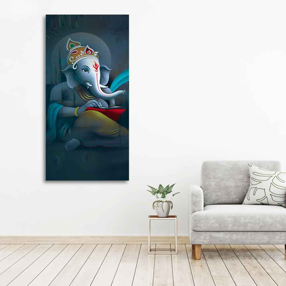 Auspicious God Ganesha Canvas Wall Painting