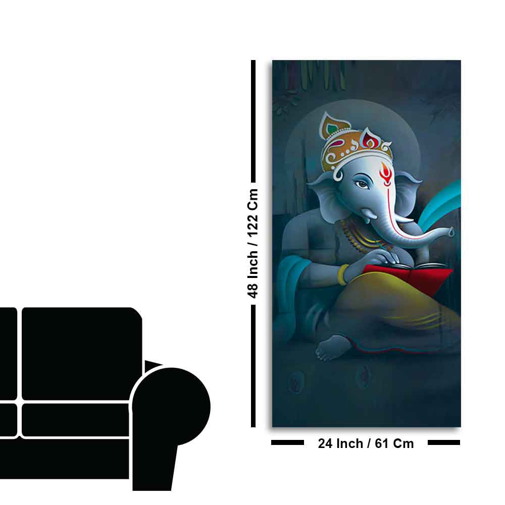 Auspicious God Ganesha Canvas Wall Painting