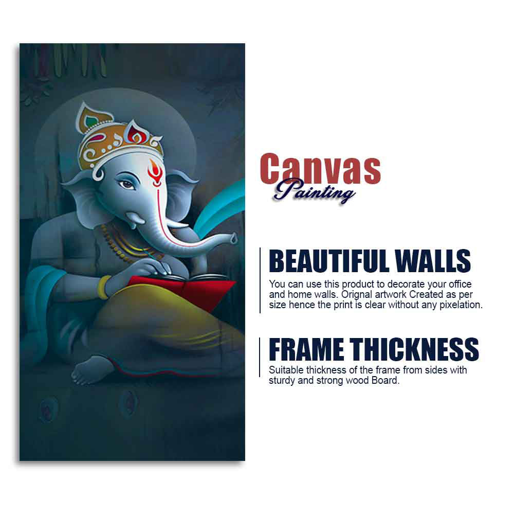 Auspicious God Ganesha Canvas Wall Painting