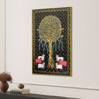 Auspicious Group of Cow Beneath Golden Tree Canvas Wall Painting