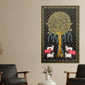 Auspicious Group of Cow Beneath Golden Tree Canvas Wall Painting