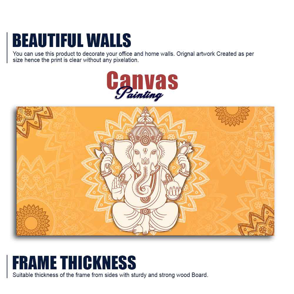 Auspicious Lord Ganesh Canvas Wall Painting