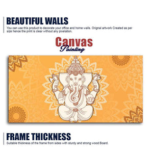 Auspicious Lord Ganesh Canvas Wall Painting