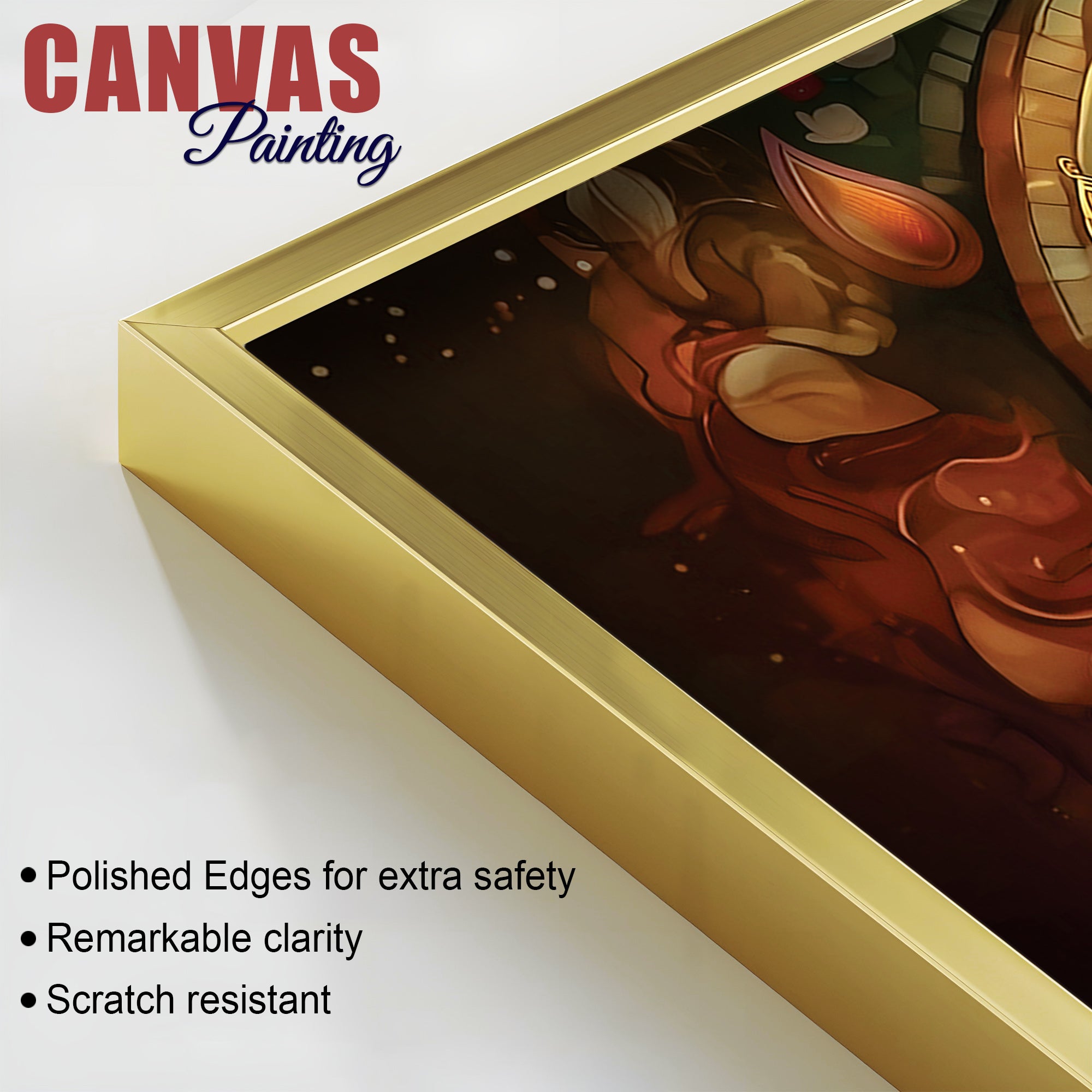 Auspicious Lord Ganesha Canvas Wall Painting for Prosperity and Wisdom – Modern Spiritual Wall Decor