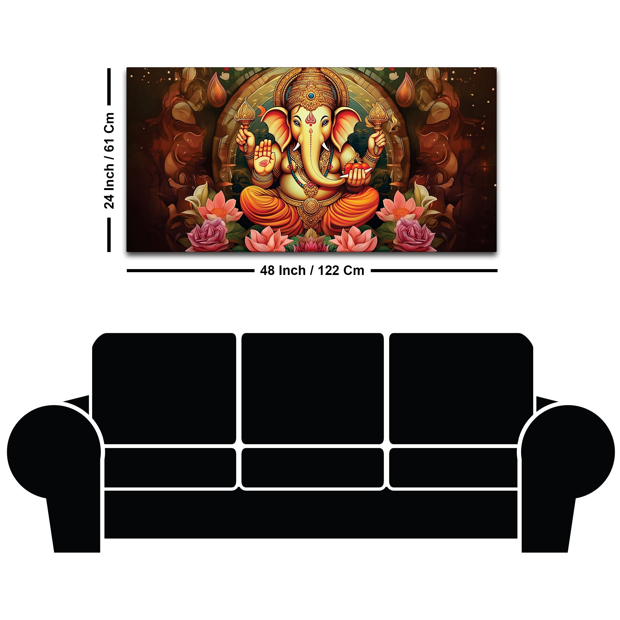 Auspicious Lord Ganesha Canvas Wall Painting for Prosperity and Wisdom – Modern Spiritual Wall Decor