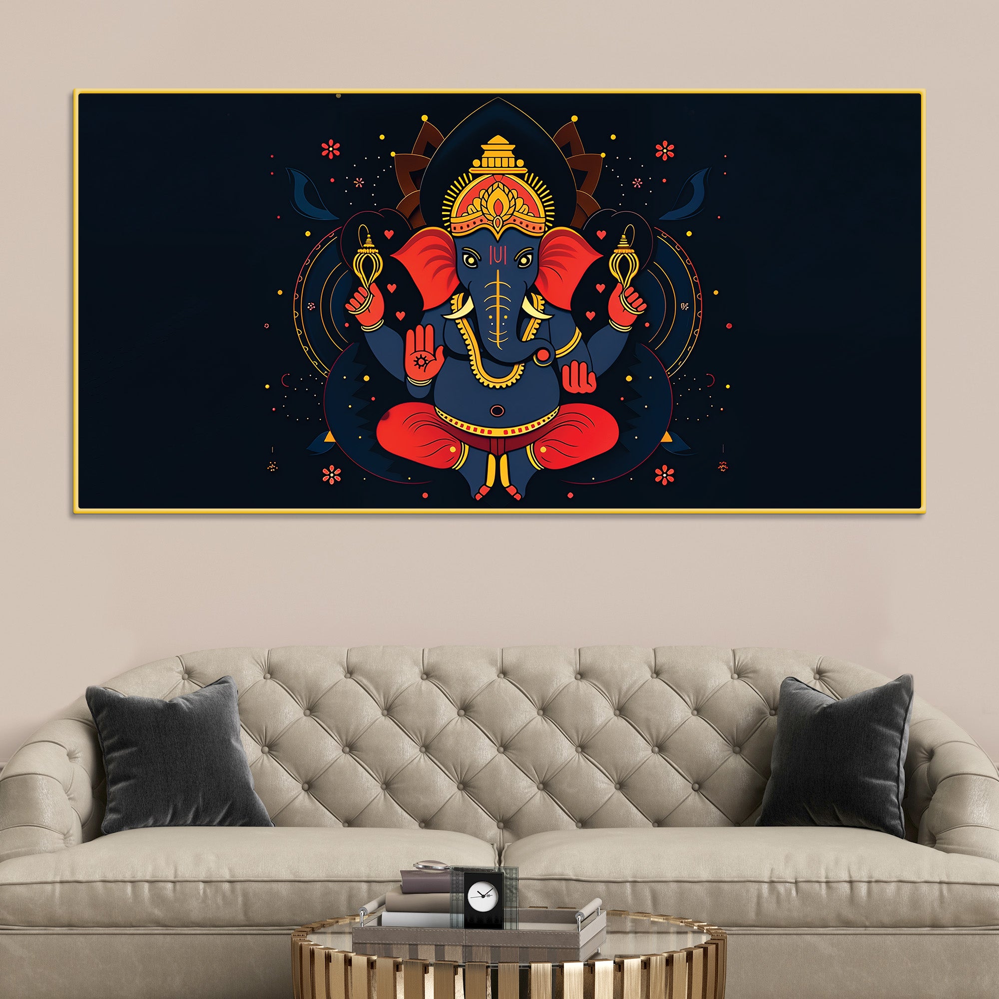 auspicious-lord-shri-ganesh-sitted-in-the-dark-canvas-wall-painting